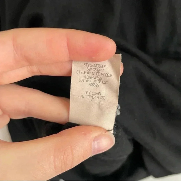 Helmut Lang Wool Black Long Sleeve Wrap Front Shirt Classic V Neck Stretch Top - Picture 7 of 10